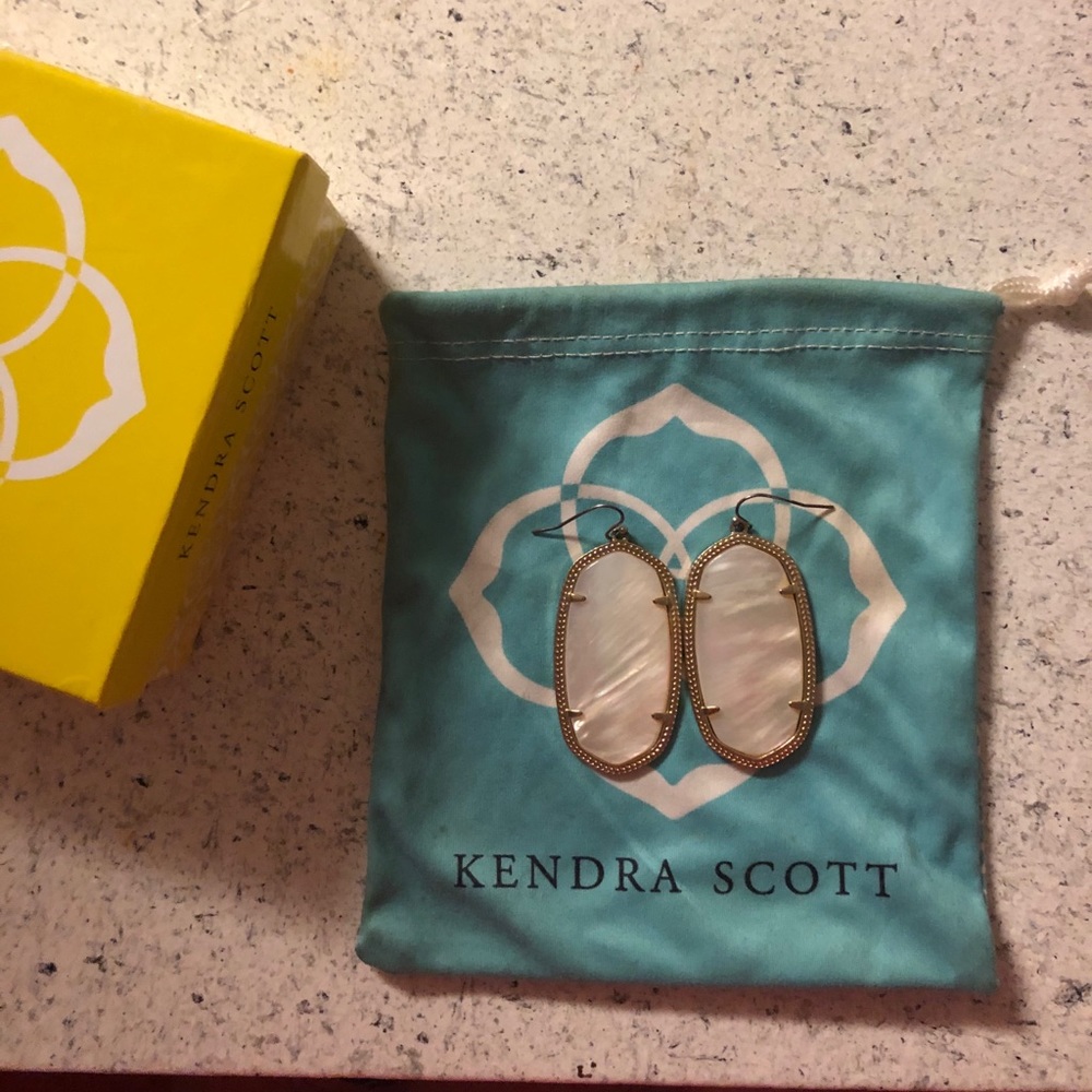 Gold Danielle white drop earrings